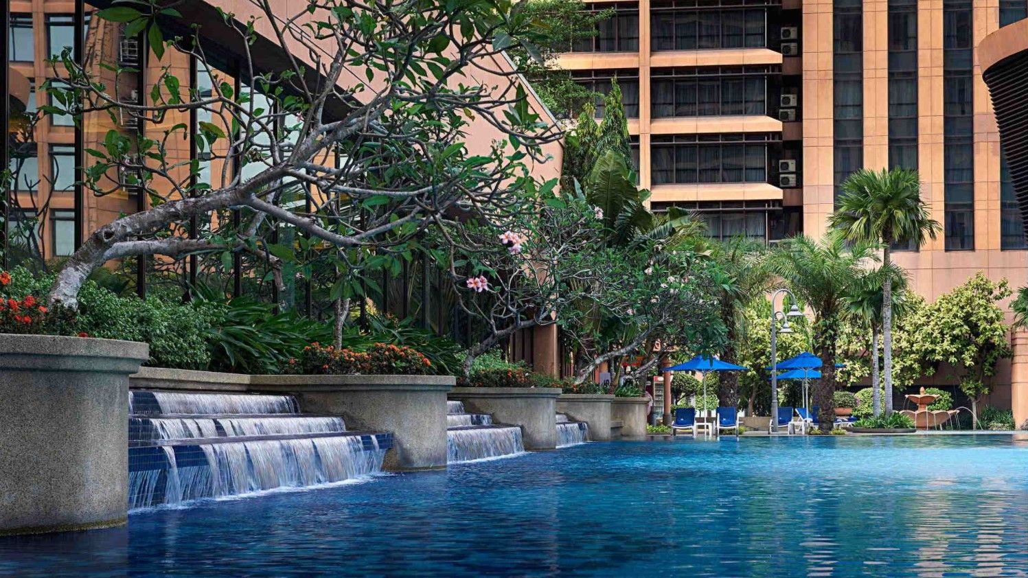 Rooftop swimming pool and gazebo in Berjaya Times Square Hotel Kuala Lumpur