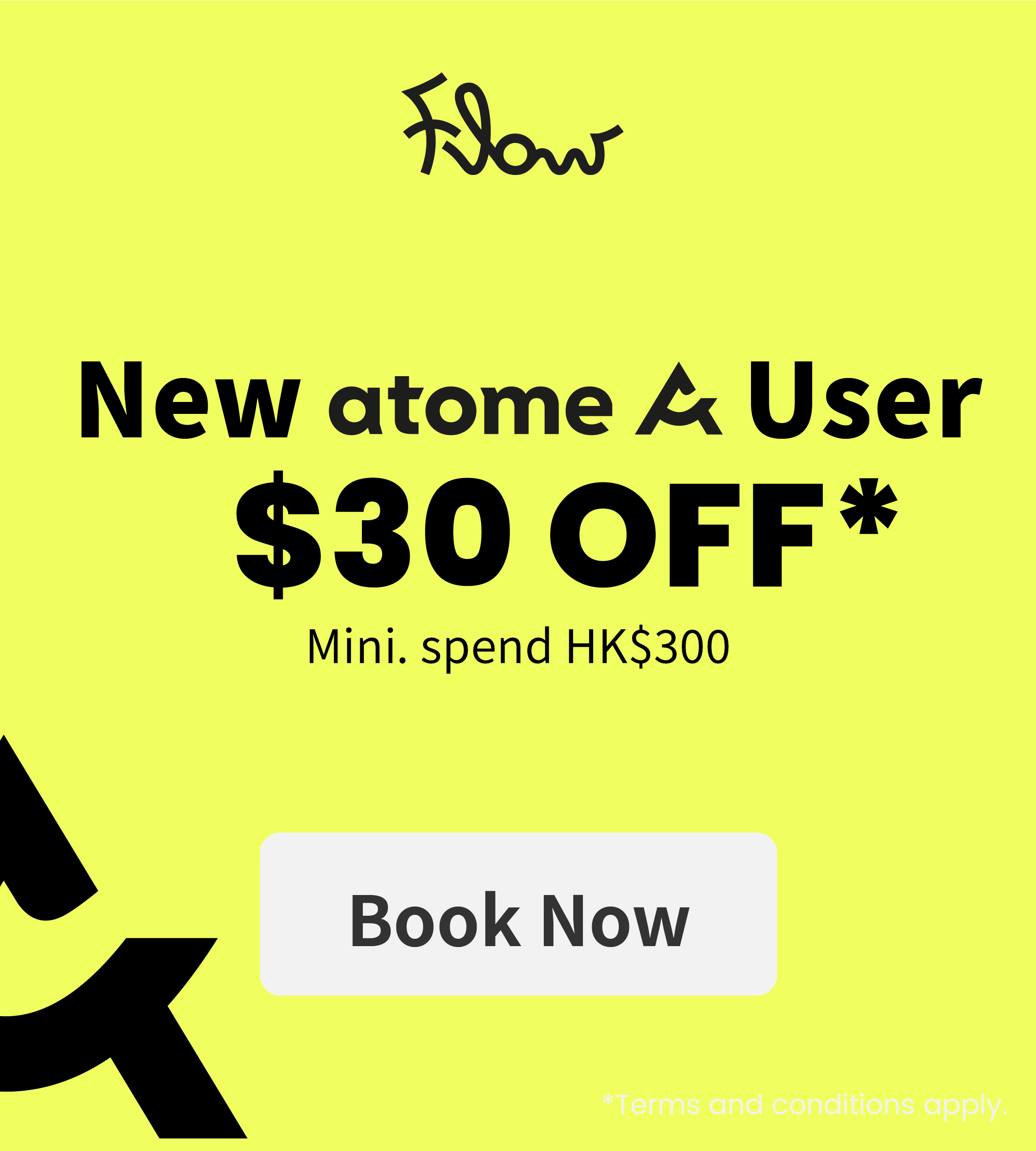 [Flow Exclusive] Atome New Users Hotel Discounts: $30 off $300