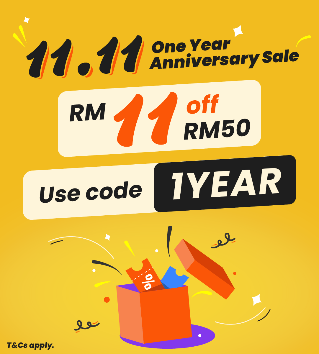 11.11 Anniversary Sale: RM11 Off RM50 Sitewide