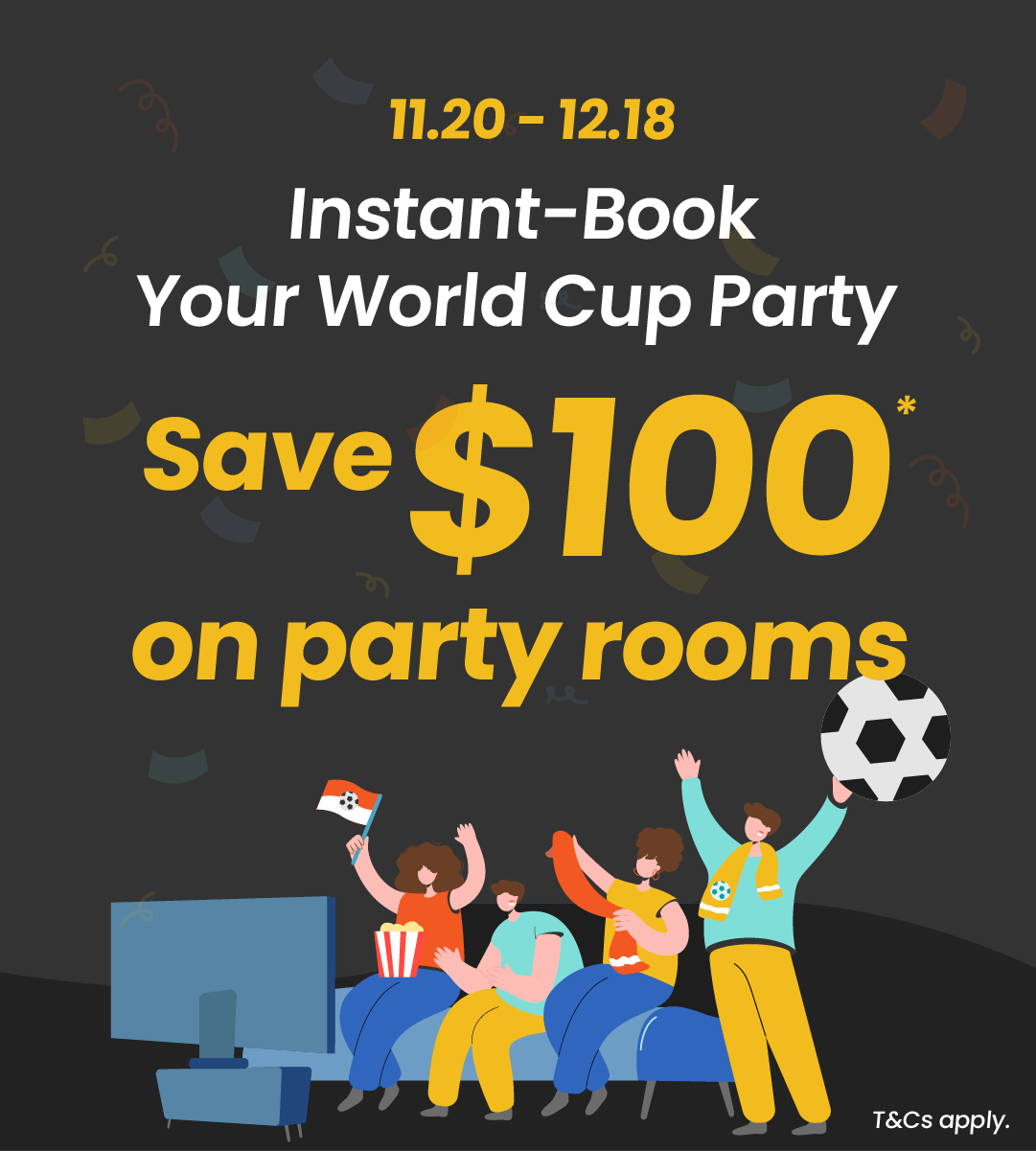 Save $100 on World Cup Party Room Bookings
