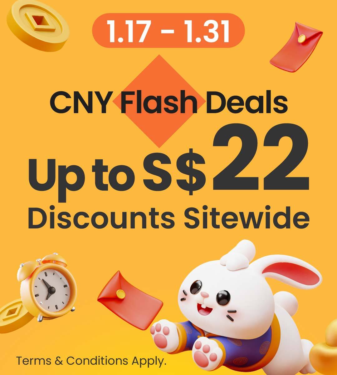 Get up to S$22 Discounts Sitewide this CNY!
