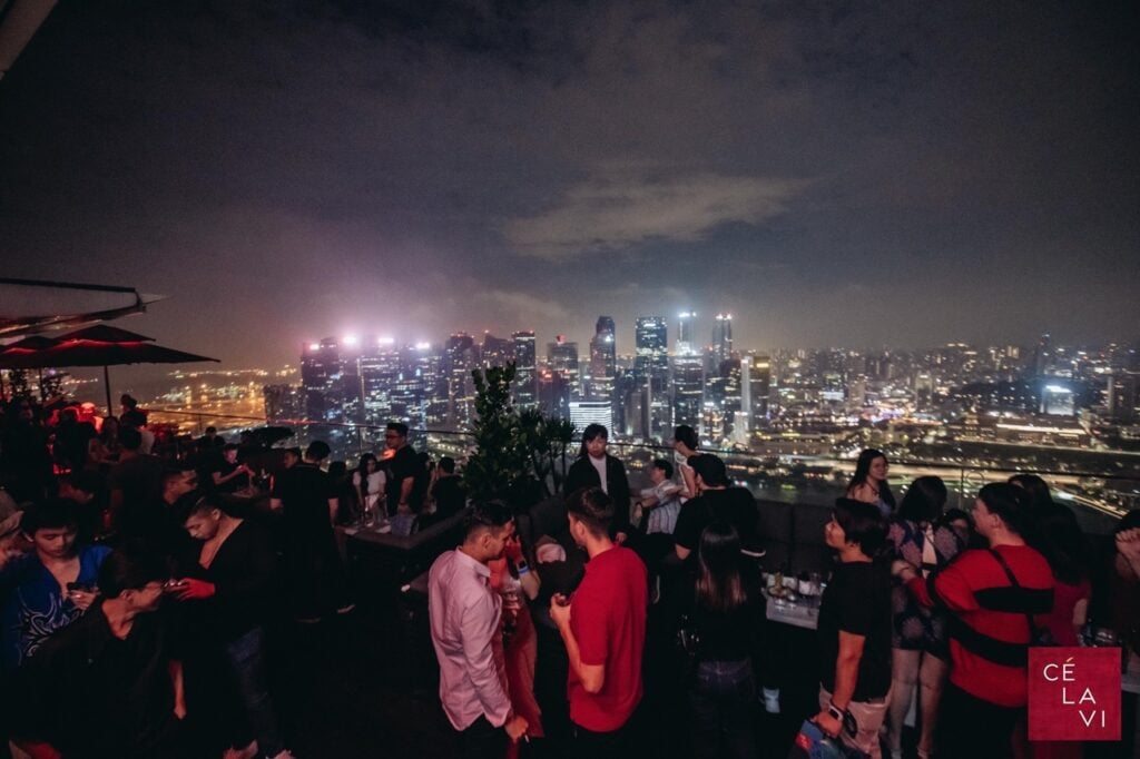 best rooftop bars in singapore - ce la vi bar at marina bay sands