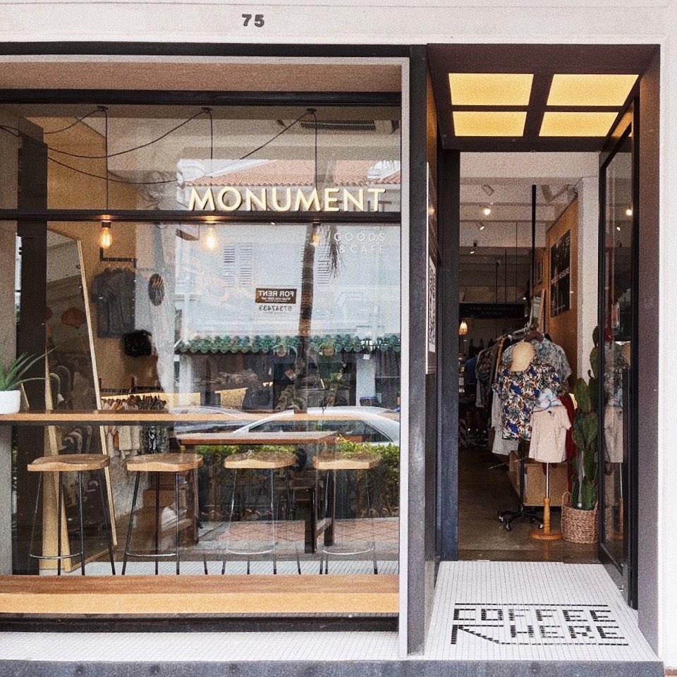 Best cafes in Tanjong Pagar, Singapore for brunch, coffee, aesthetics: Monument Lifestyle shopfront