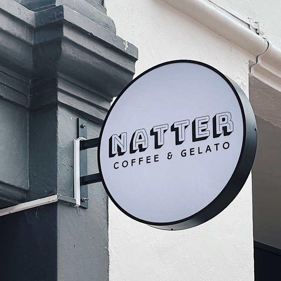 Best cafes in Tanjong Pagar, Singapore for brunch, coffee, aesthetics:  Natter Coffee & Gelato - shopfront logo