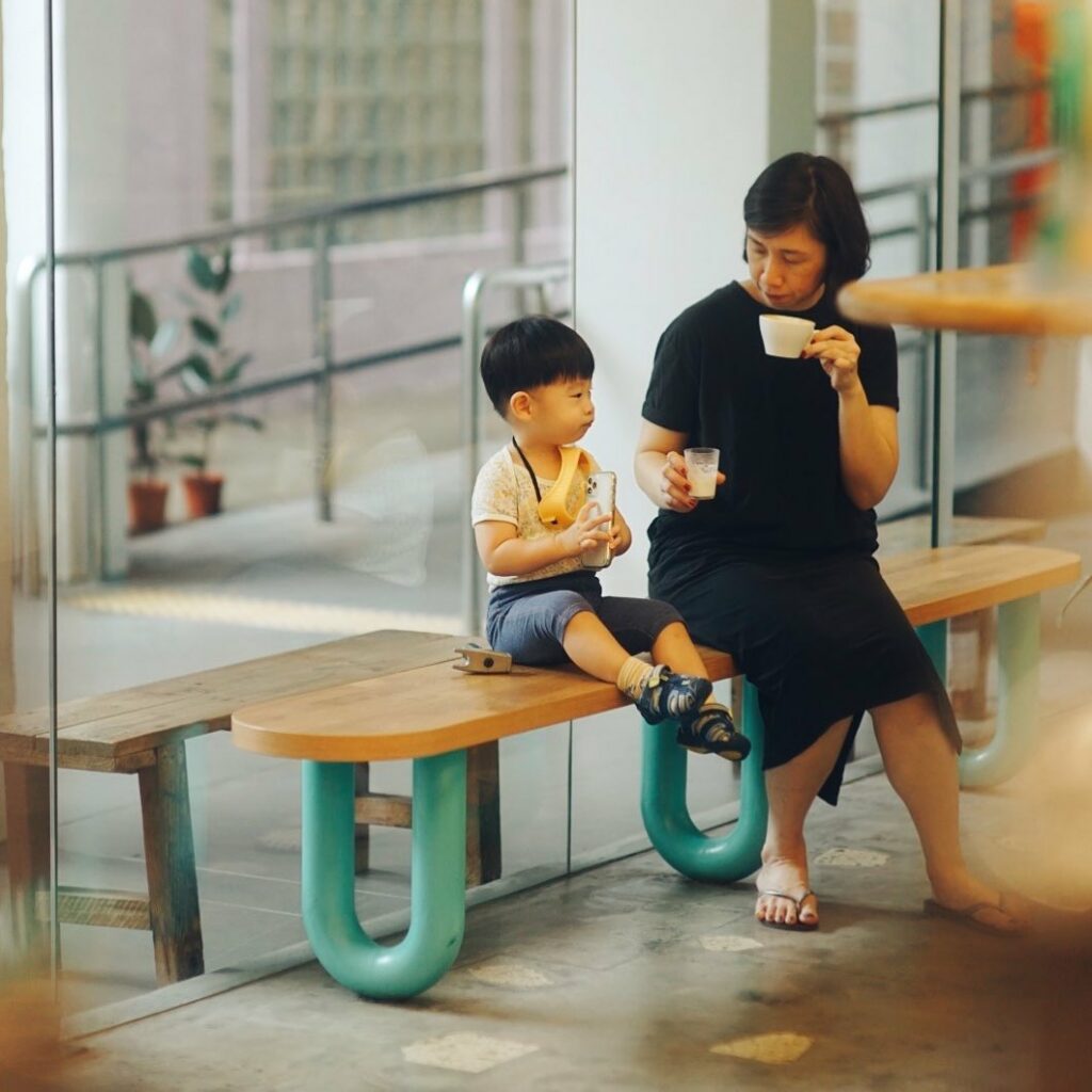 Nylon Coffee Roasters, Everton Park, Tanjong Pagar, Singapore - interior bench