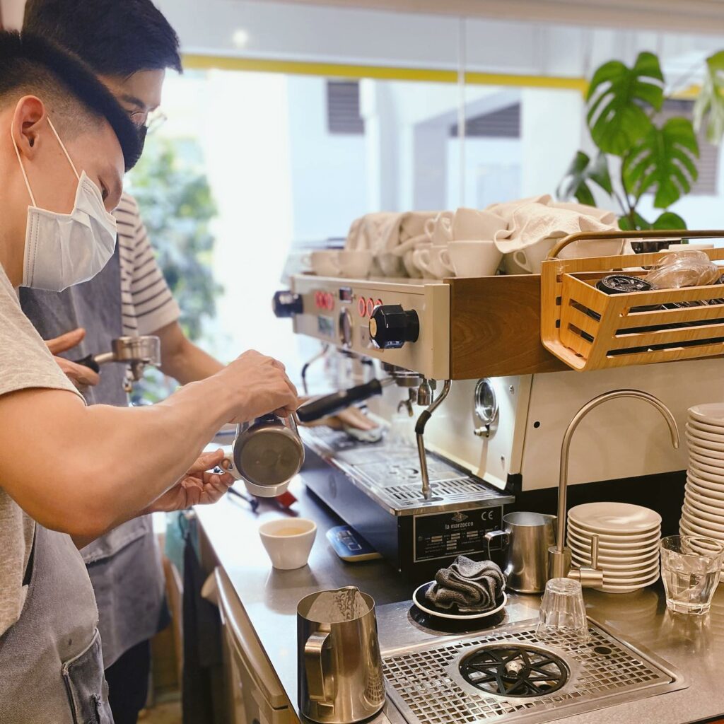 Nylon Coffee Roasters, Everton Park, Tanjong Pagar, Singapore - barista and espresso machine