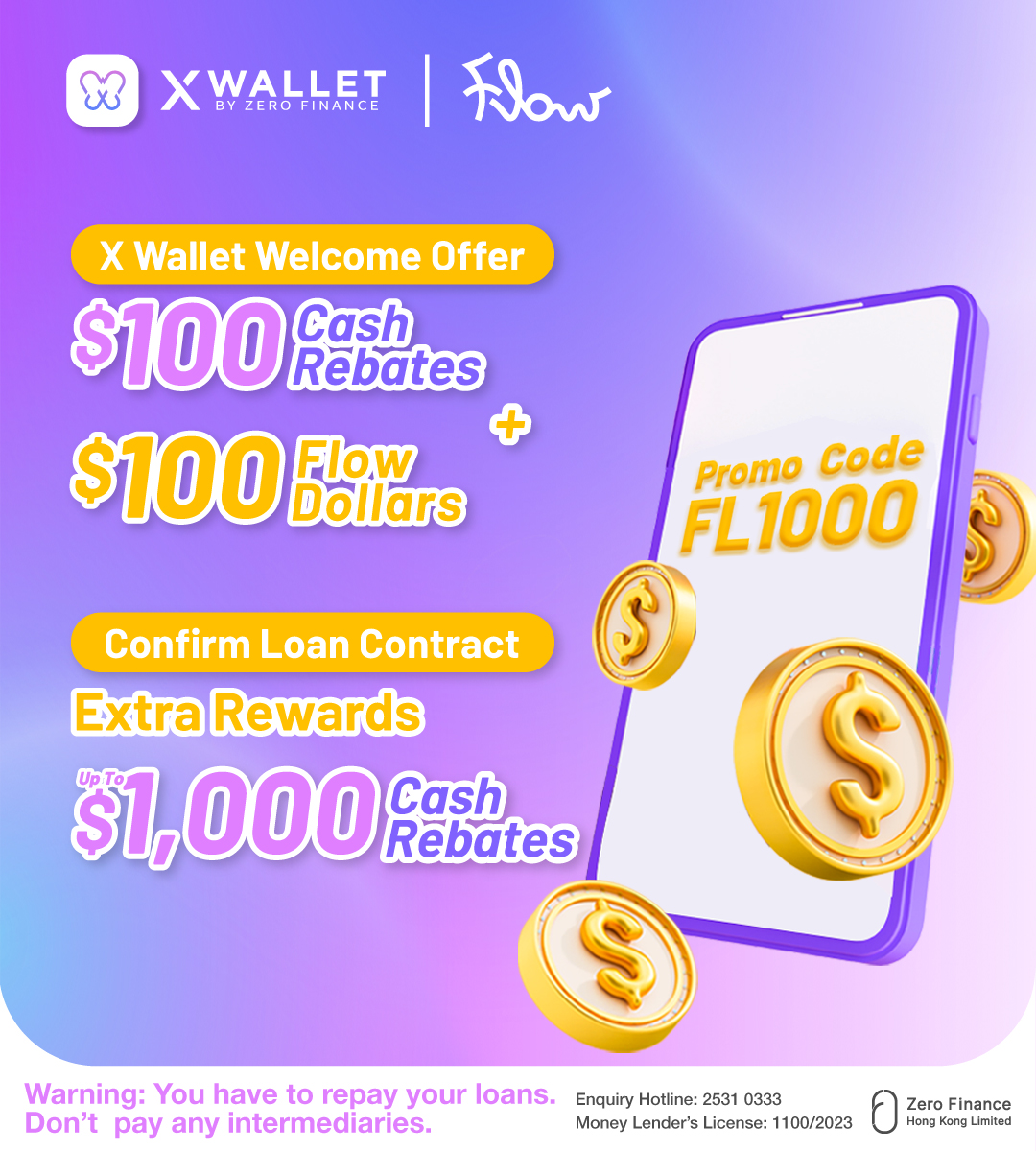 【Extra Welcome Offer】X Wallet New Customers Enjoy $100 Cash Rebate + $100 Flow Dollars & $1000 Cash Rebate