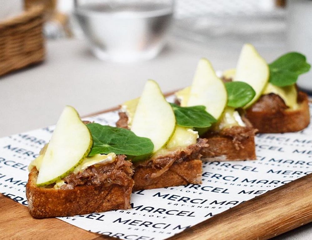 Duck Rillettes on Sourdough at Merci Marcel